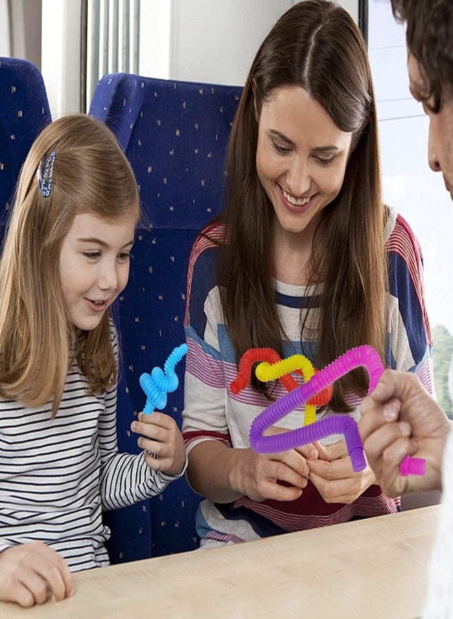 GOMNIK لعبة بوب تيوبز لتخفيف التوتر - 6 قطع من الأنابيب الحسية القابلة للسحب والتمديد للأطفال والكبار، لتخفيف أعراض اضطراب فرط الحركة ونقص الانتباه والتوحد، وتخفيف التوتر والقلق، وهدايا الحفلات - Image 2